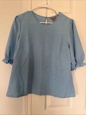 Ted Baker Light Blue Puff Sleeve Blouse